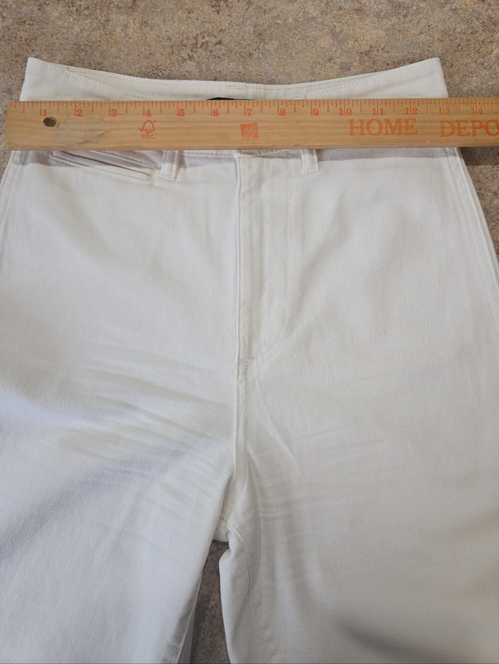 Quince Organic Stretch Cotton Twill Wide Leg Crop Pants Women’s Sz 25 White NWOT - Picture 6 of 10